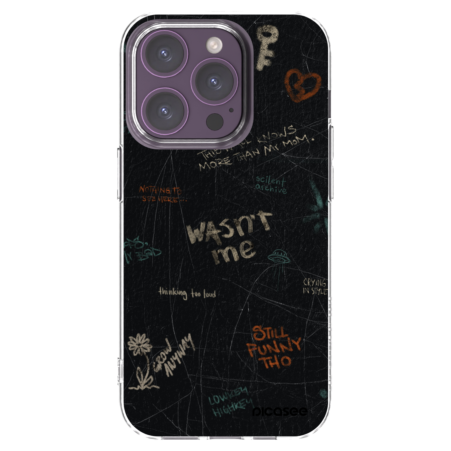 Picasee Apple iPhone 14 Pro Hülle - Transparentes Silikon - CONFESSION