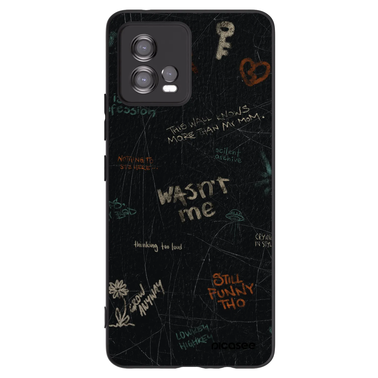 Picasee Motorola Moto G72 Hülle - Schwarzes Silikon - CONFESSION