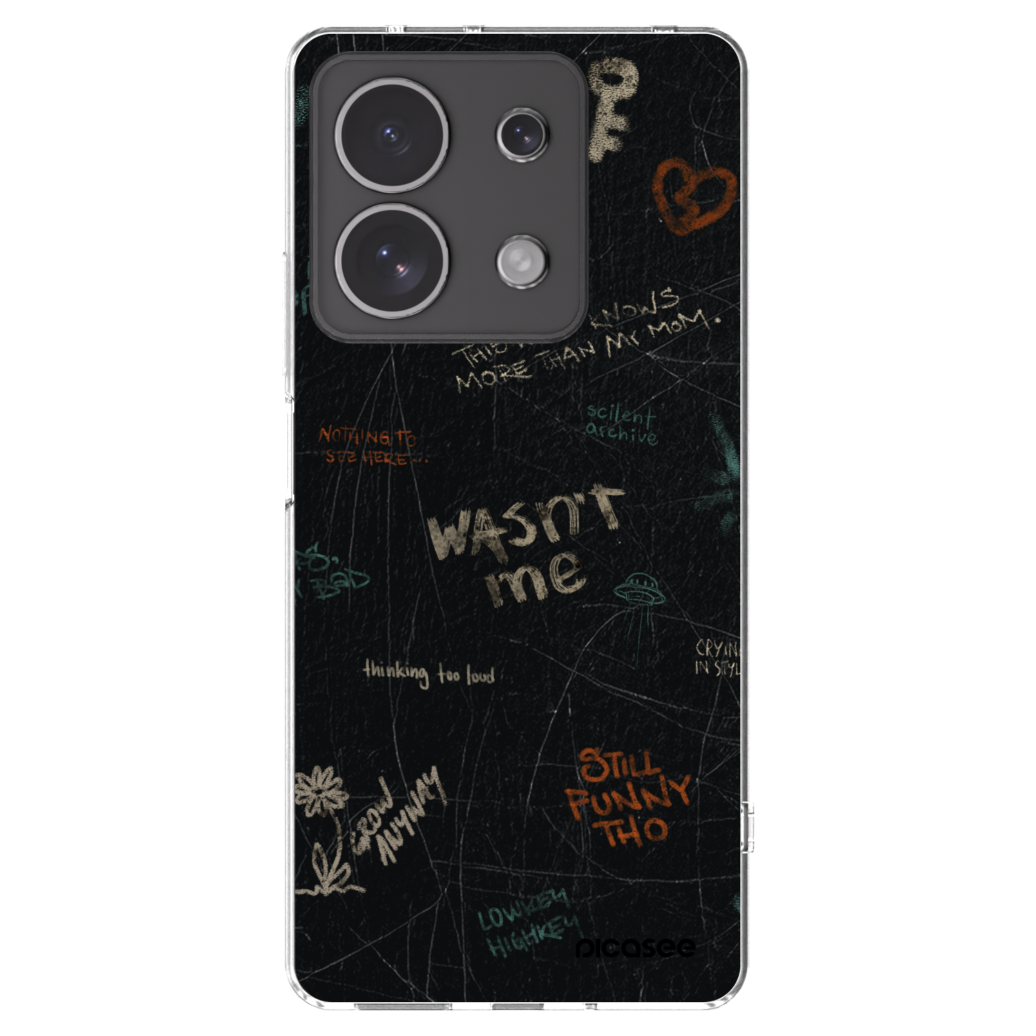 Picasee Xiaomi Redmi Note 13 4G Hülle - Transparentes Silikon - CONFESSION