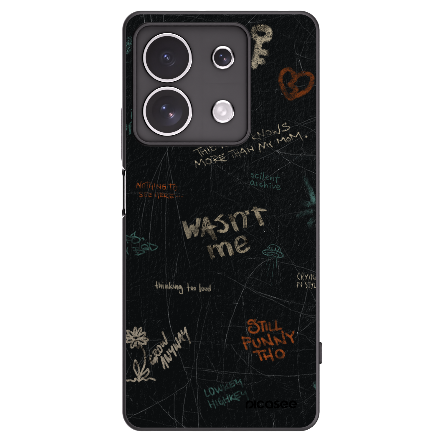 Picasee Xiaomi Redmi Note 13 4G Hülle - Schwarzes Silikon - CONFESSION