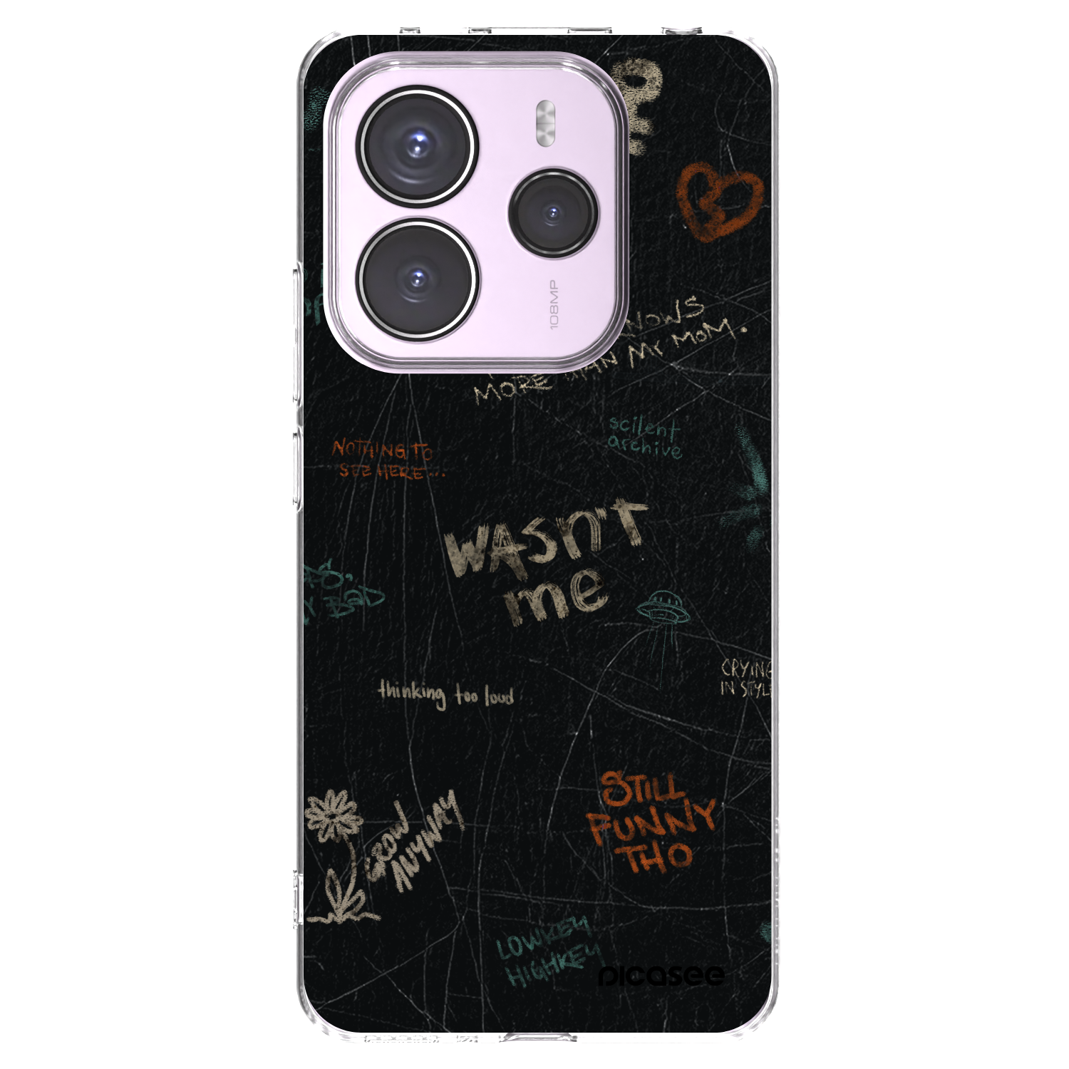 Picasee Xiaomi Redmi Note 14 5G Hülle - Transparentes Silikon - CONFESSION