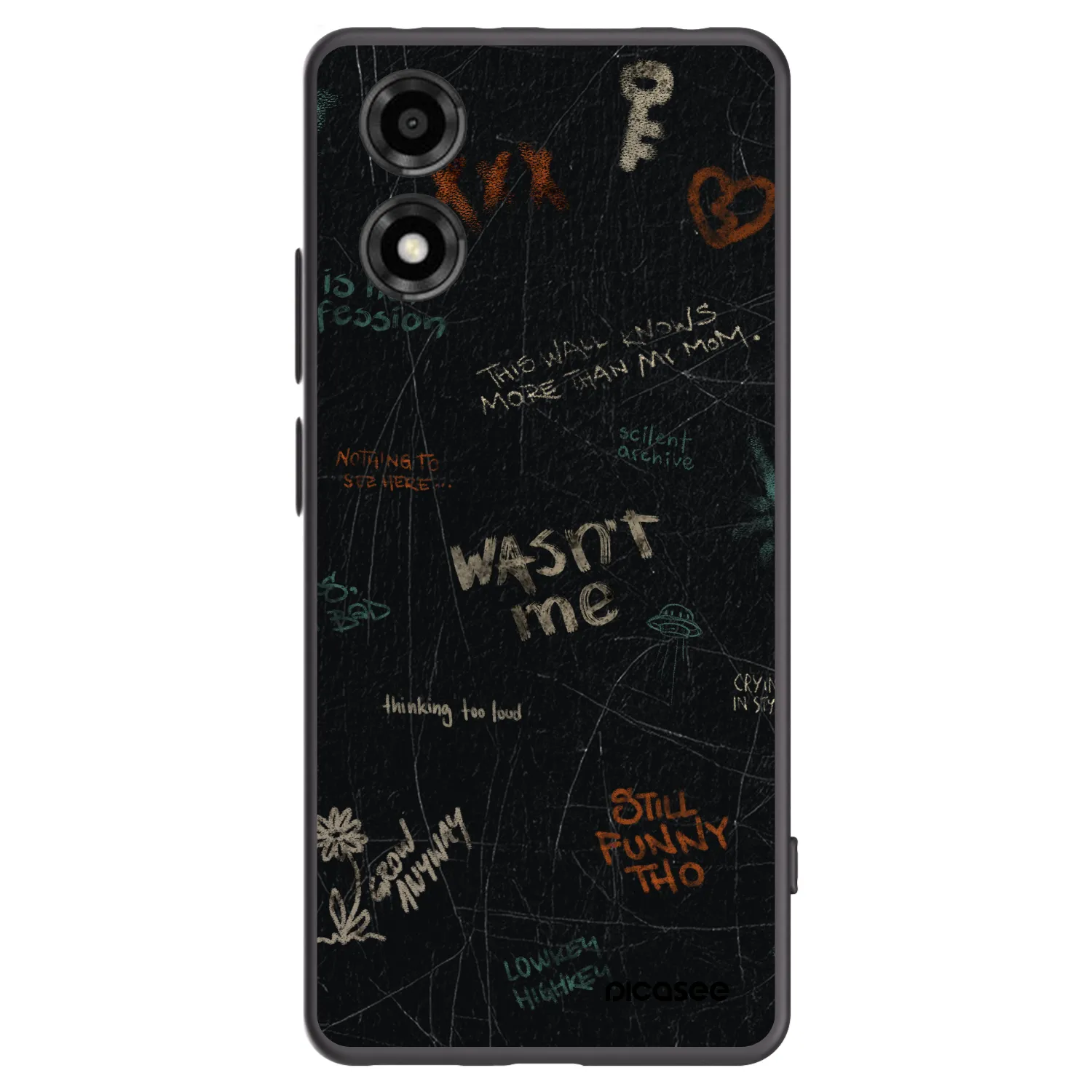 Picasee Motorola Moto E14 Hülle - Schwarzes Silikon - CONFESSION