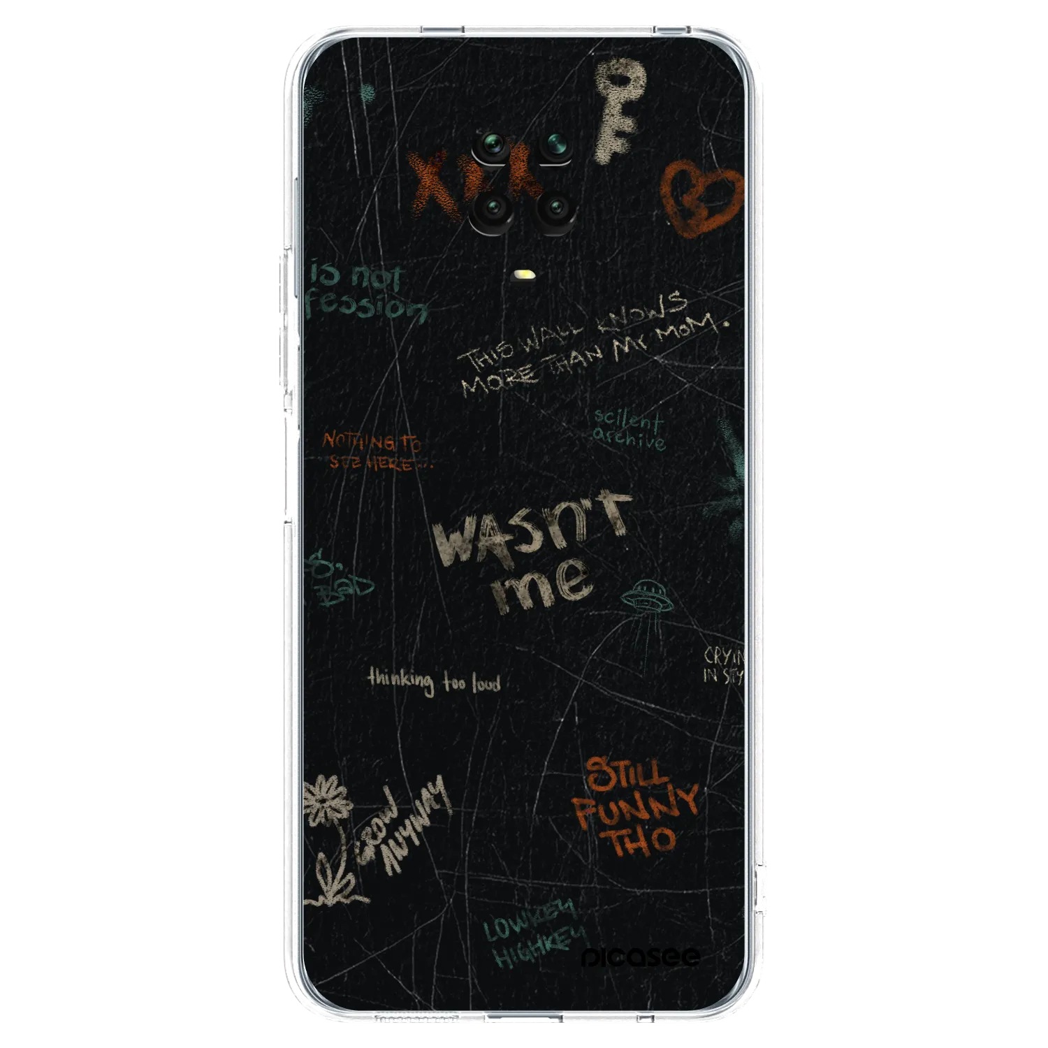 Picasee Xiaomi Redmi Note 9S Hülle - Transparentes Silikon - CONFESSION