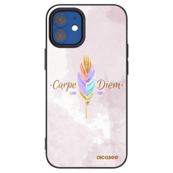 Picasee Apple iPhone 12 mini Hülle - Schwarzes Silikon - Genieße den Tag