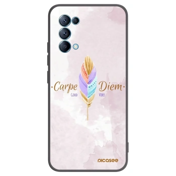 Picasee OPPO Reno 5 5G Hülle - Schwarzes Silikon - Genieße den Tag