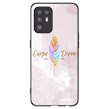 Picasee OPPO A94 5G Hülle - Schwarzes Silikon - Genieße den Tag