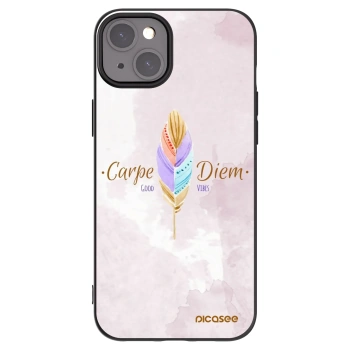 Picasee Apple iPhone 15 Plus Hülle - Schwarzes Silikon - Genieße den Tag