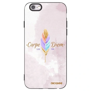 Picasee Apple iPhone 6/6S Hülle - Schwarzes Silikon - Genieße den Tag