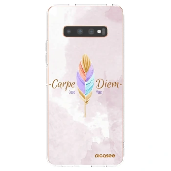 Picasee Samsung Galaxy S10 Plus G975 Hülle - Transparentes Silikon - Genieße den Tag