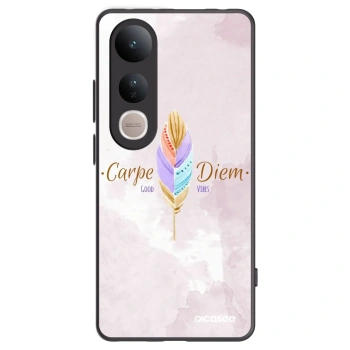 Picasee Vivo V50 Lite 5G Hülle - Schwarzes Silikon - Genieße den Tag