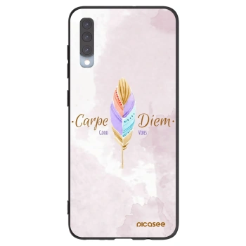 Picasee Samsung Galaxy A70 A705F Hülle - Schwarzes Silikon - Genieße den Tag
