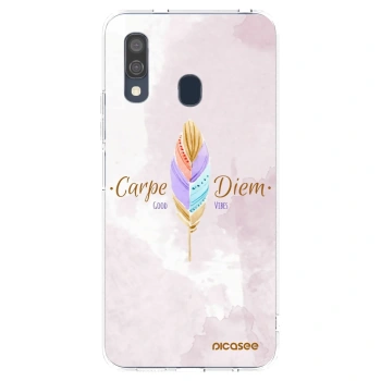 Picasee Samsung Galaxy A40 A405F Hülle - Transparentes Silikon - Genieße den Tag