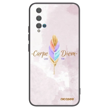 Picasee Huawei Nova 5T Hülle - Schwarzes Silikon - Genieße den Tag