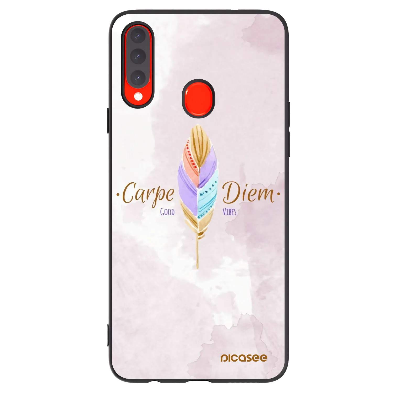 Picasee Samsung Galaxy A20s Hülle - Schwarzes Silikon - Genieße den Tag