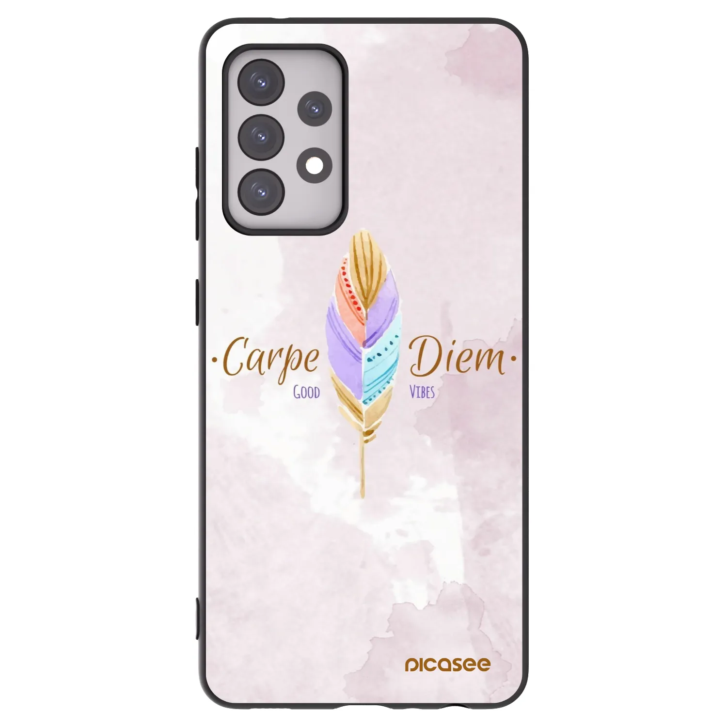 Picasee Samsung Galaxy A52 5G A525F Hülle - Schwarzes Silikon - Genieße den Tag