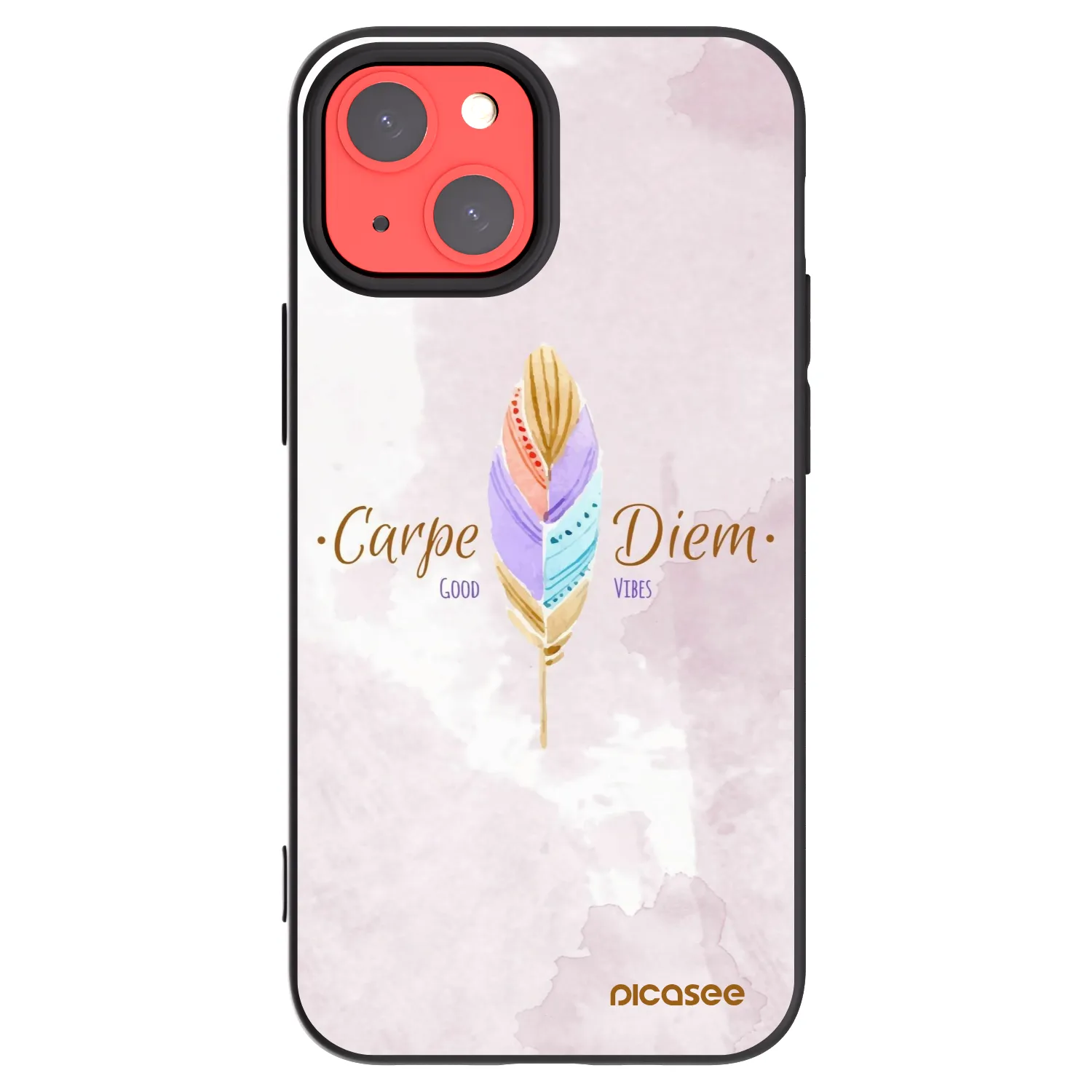 Picasee Apple iPhone 13 mini Hülle - Schwarzes Silikon - Genieße den Tag