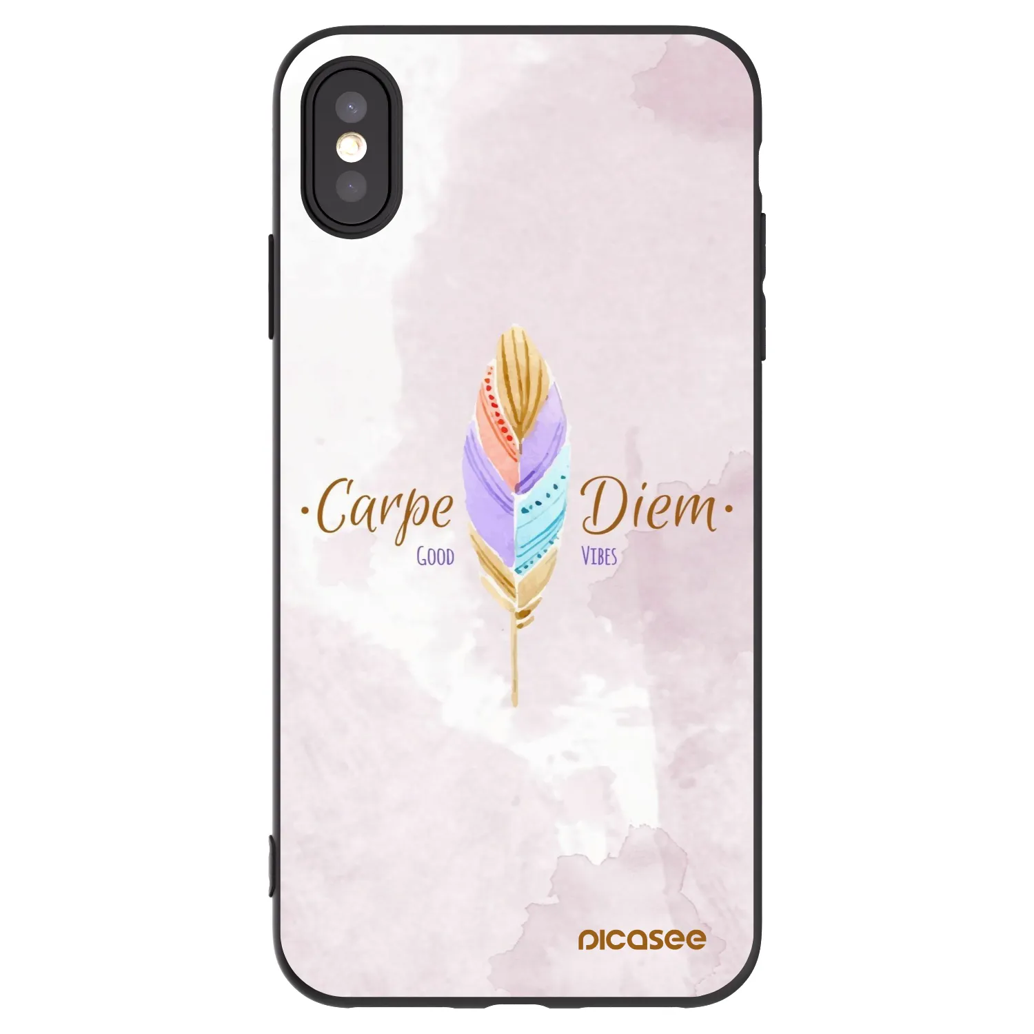 Picasee Apple iPhone XS Max Hülle - Schwarzes Silikon - Genieße den Tag