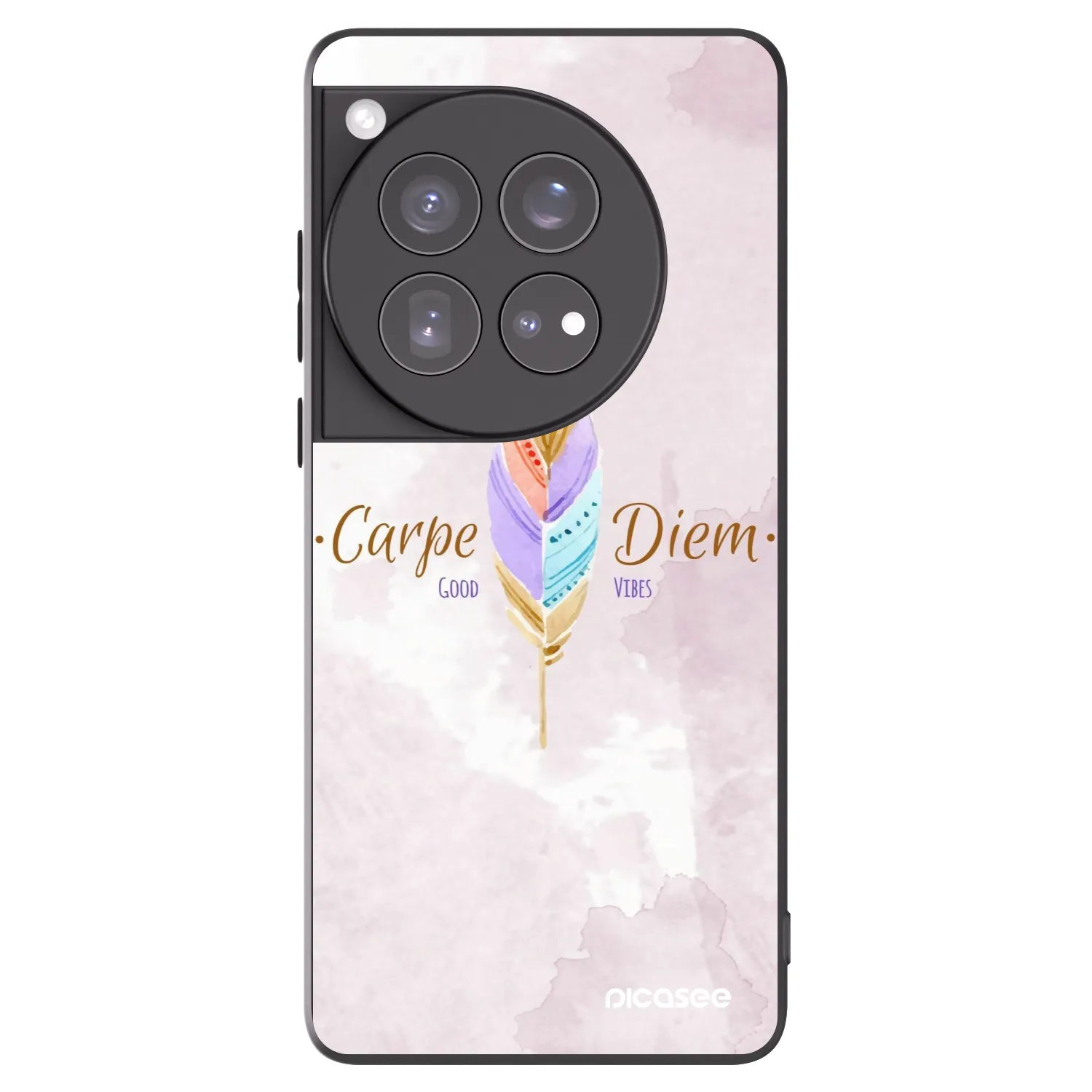 Picasee OnePlus 12 5G Hülle - Schwarzes Silikon - Genieße den Tag