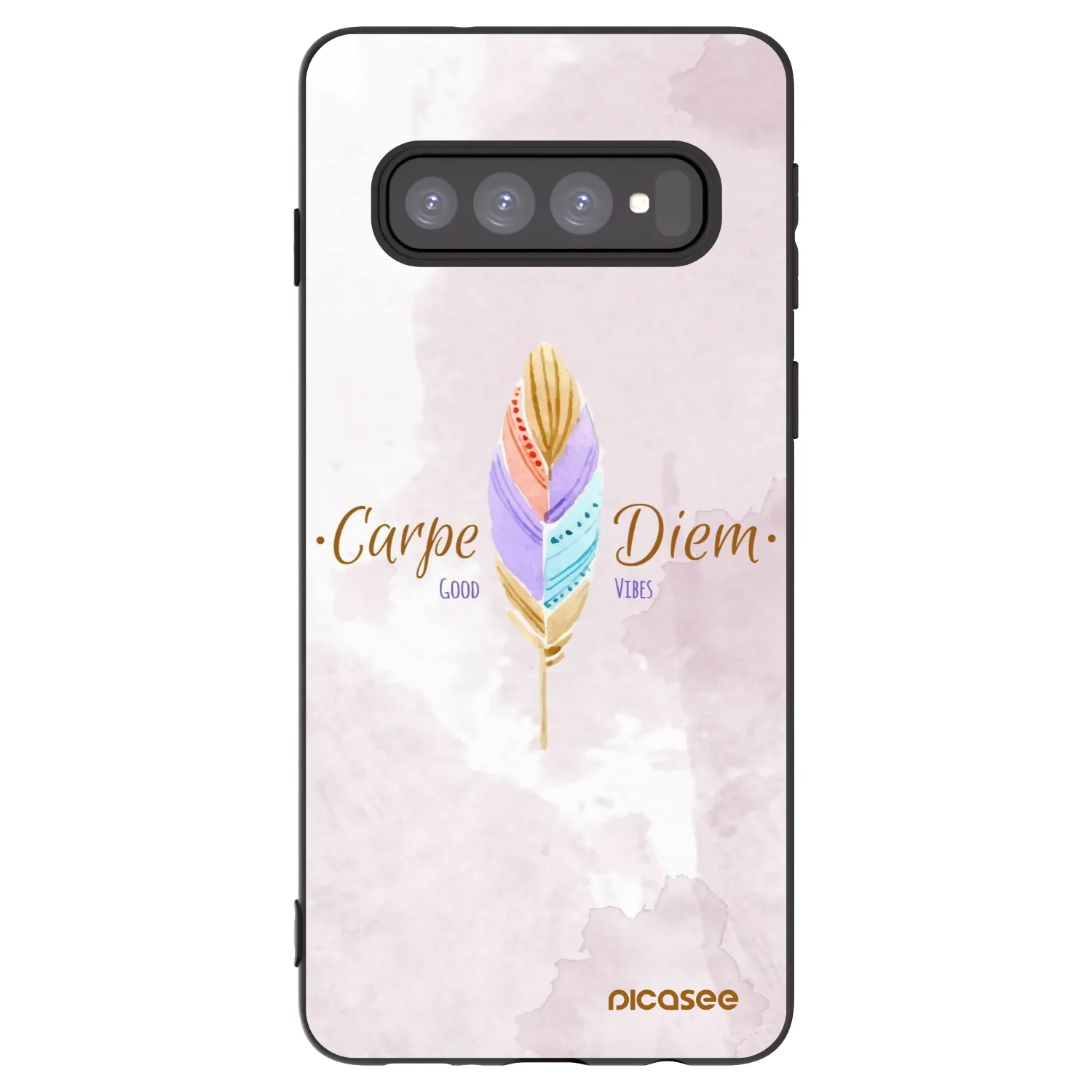 Picasee Samsung Galaxy S10 G973 Hülle - Schwarzes Silikon - Genieße den Tag