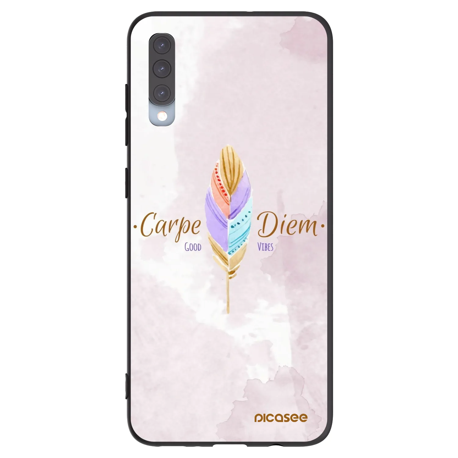 Picasee Samsung Galaxy A70 A705F Hülle - Schwarzes Silikon - Genieße den Tag