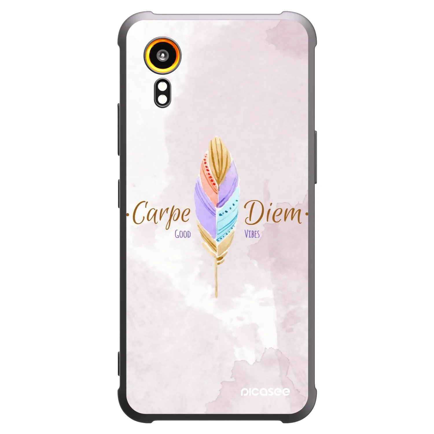 Picasee Samsung Galaxy Xcover 7 Hülle - Schwarzes Silikon - Genieße den Tag