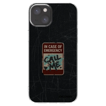 Picasee Apple iPhone 15 Plus Hülle - Transparentes Silikon - EMERGENCY