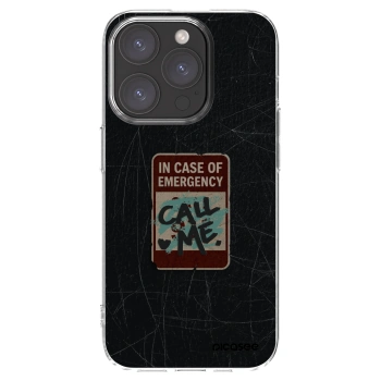 Picasee Apple iPhone 15 Pro Hülle - Transparentes Silikon - EMERGENCY