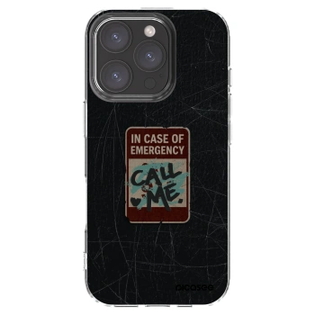 Picasee Apple iPhone 16 Pro Hülle - Transparentes Silikon - EMERGENCY