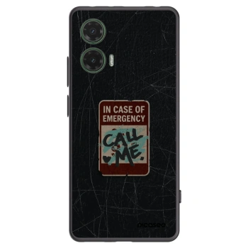 Picasee Motorola Moto G35 5G Hülle - Schwarzes Silikon - EMERGENCY