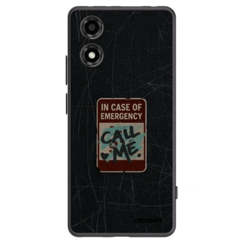 Picasee Motorola Moto E14 Hülle - Schwarzes Silikon - EMERGENCY