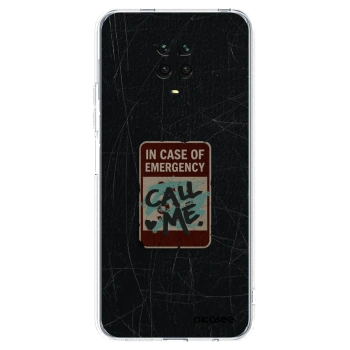 Picasee Xiaomi Redmi Note 9S Hülle - Transparentes Silikon - EMERGENCY