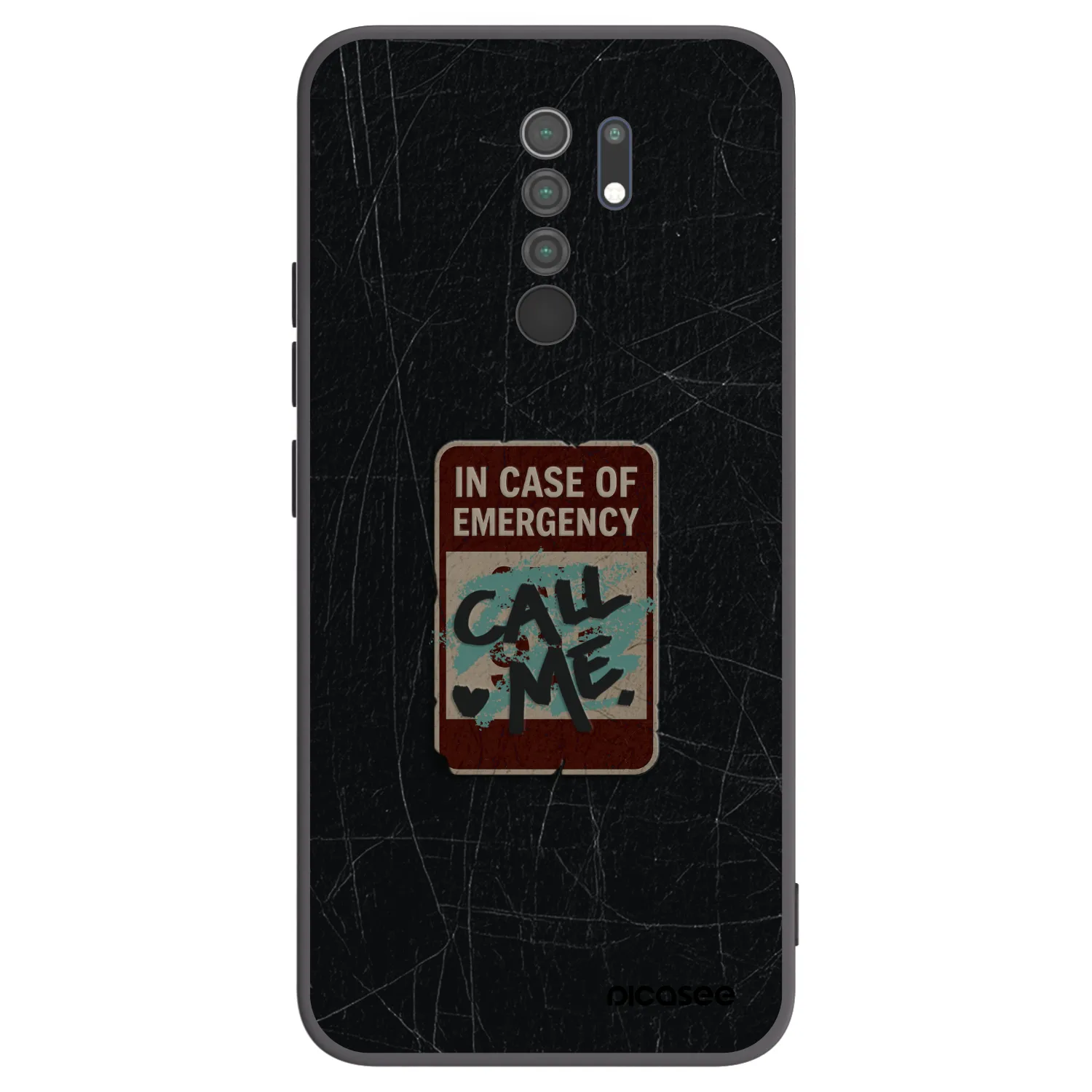 Picasee Xiaomi Redmi 9 Hülle - Schwarzes Silikon - EMERGENCY