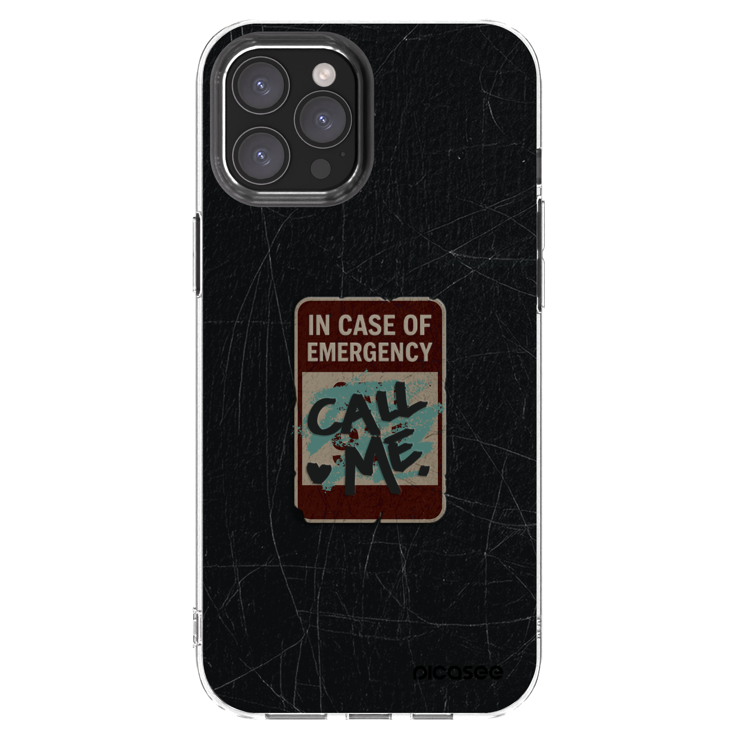 Picasee Apple iPhone 12 Pro Max Hülle - Transparentes Silikon - EMERGENCY