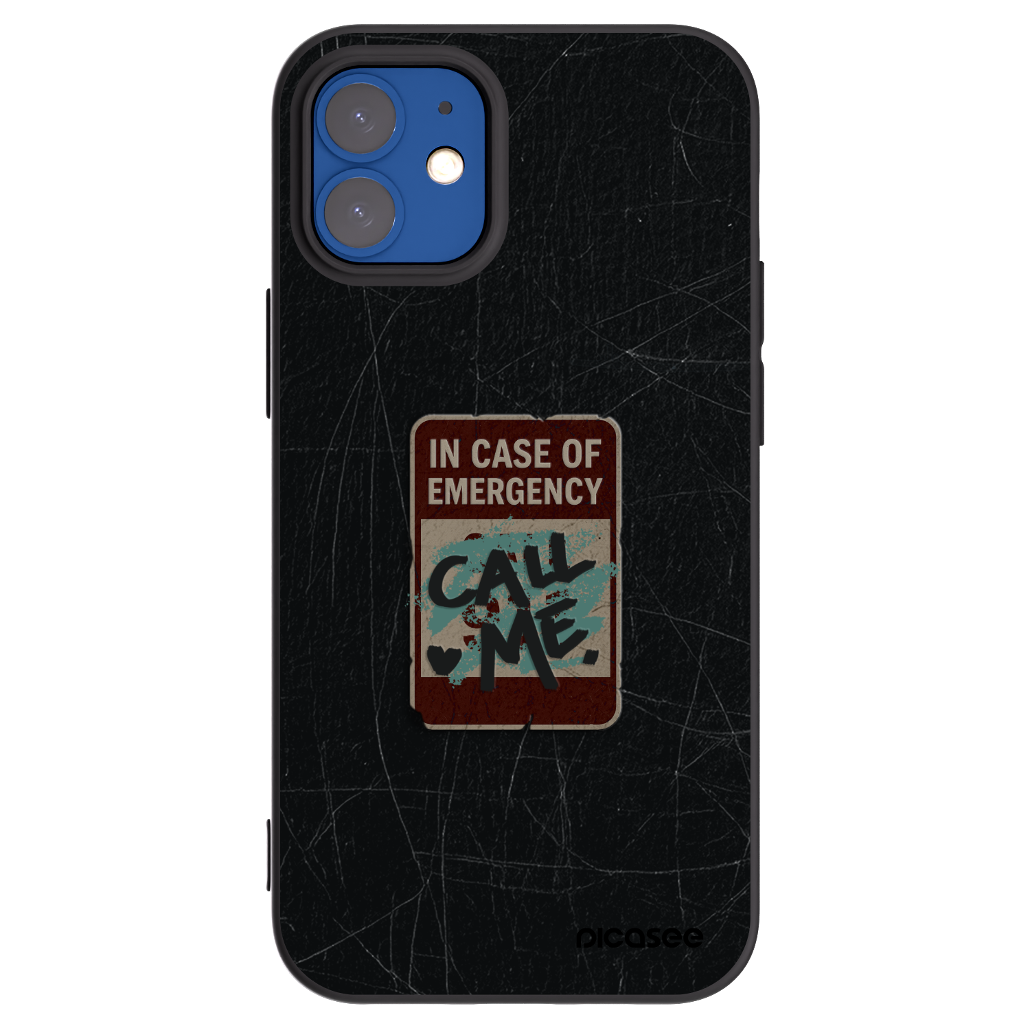 Picasee Apple iPhone 12 mini Hülle - Schwarzes Silikon - EMERGENCY