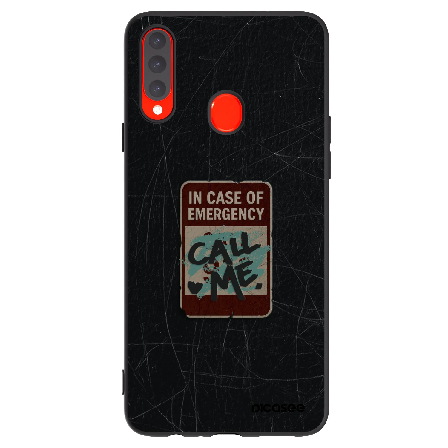 Picasee Samsung Galaxy A20s Hülle - Schwarzes Silikon - EMERGENCY