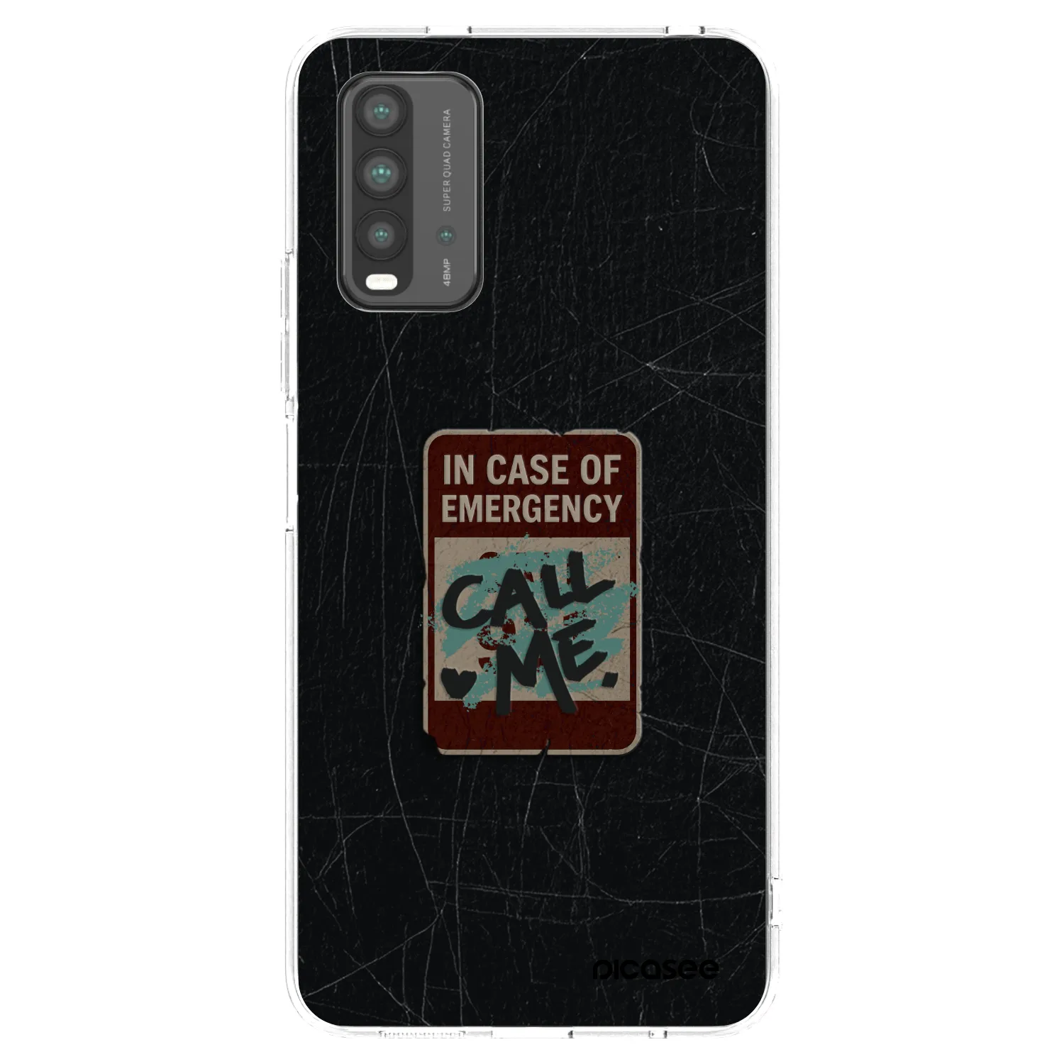 Picasee Xiaomi Redmi 9T Hülle - Schwarzes Silikon - EMERGENCY