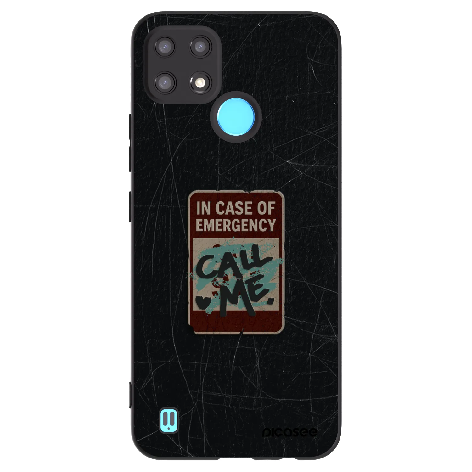 Picasee Realme C21 Hülle - Schwarzes Silikon - EMERGENCY