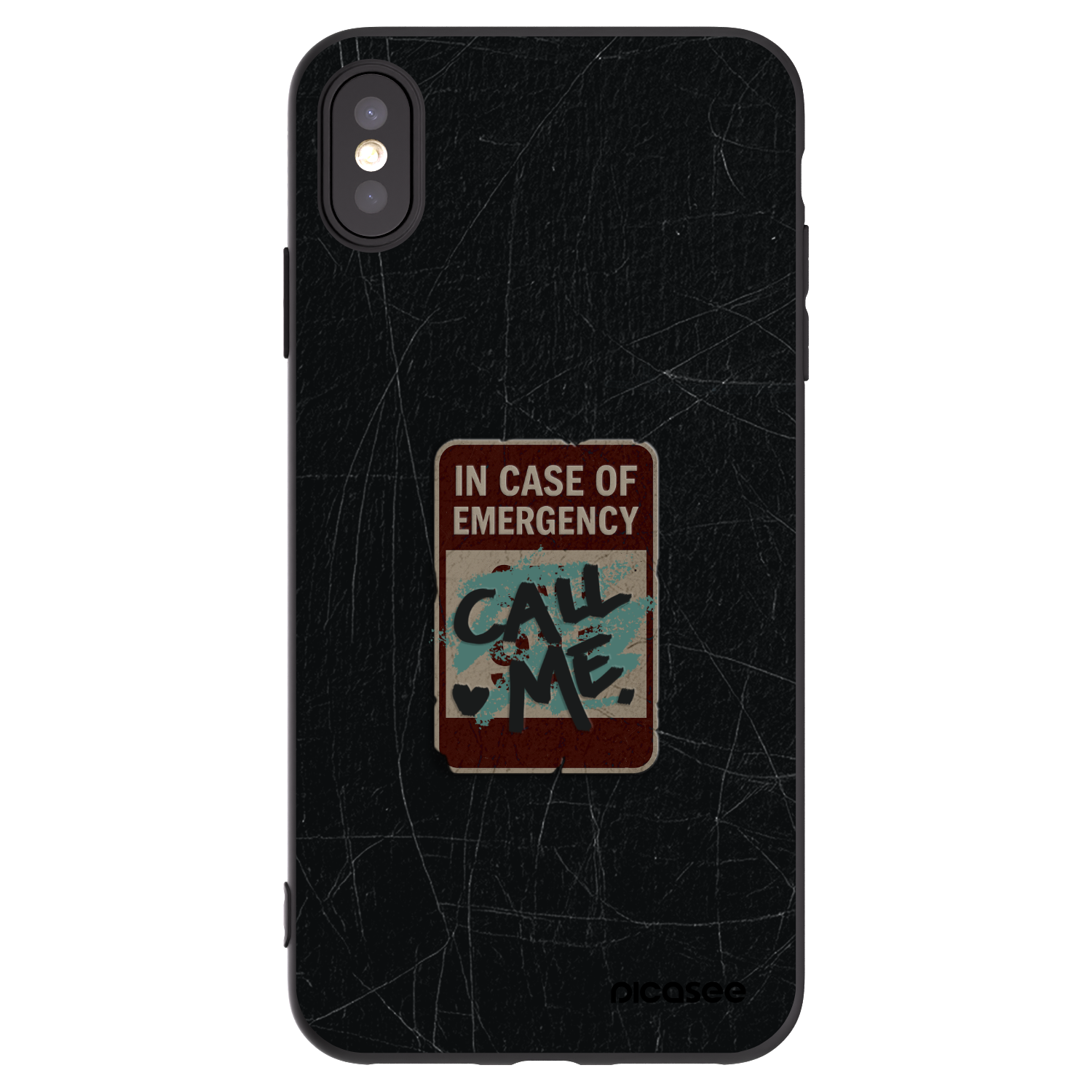 Picasee Apple iPhone XS Max Hülle - Schwarzes Silikon - EMERGENCY