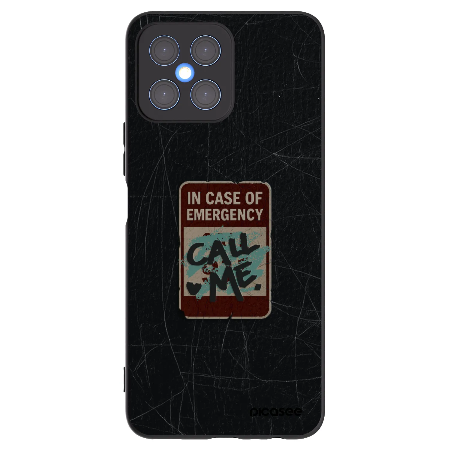 Picasee Honor X8 4G Hülle - Schwarzes Silikon - EMERGENCY