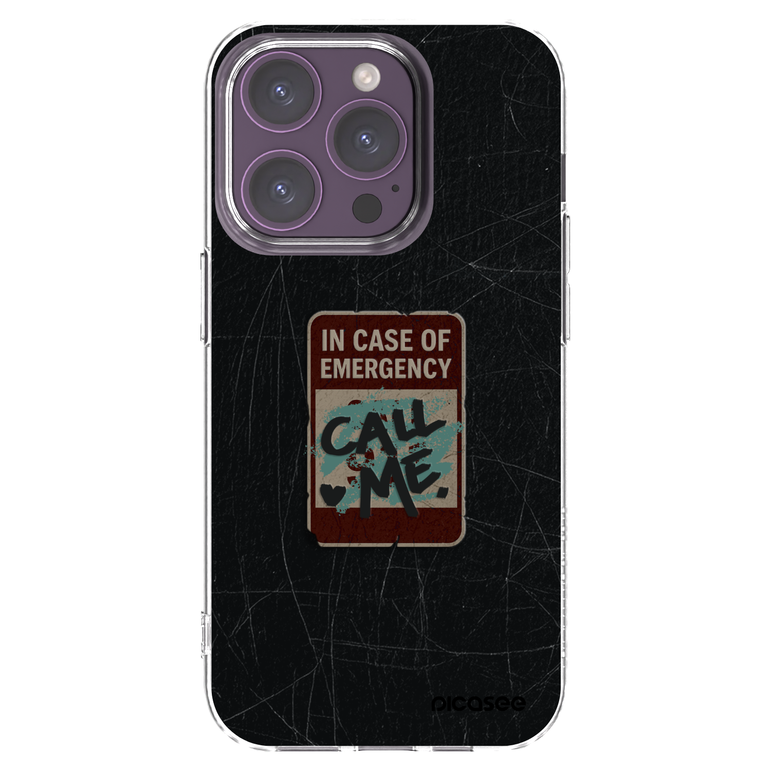 Picasee Apple iPhone 14 Pro Hülle - Transparentes Silikon - EMERGENCY