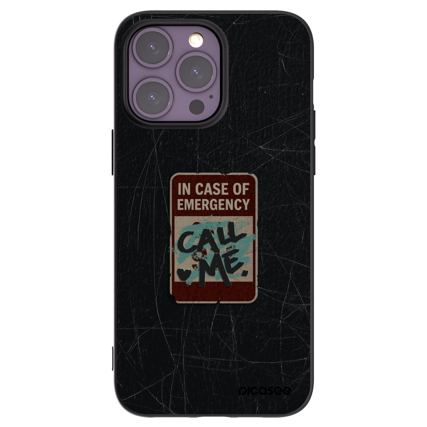 Picasee Apple iPhone 14 Pro Max Hülle - Schwarzes Silikon - EMERGENCY