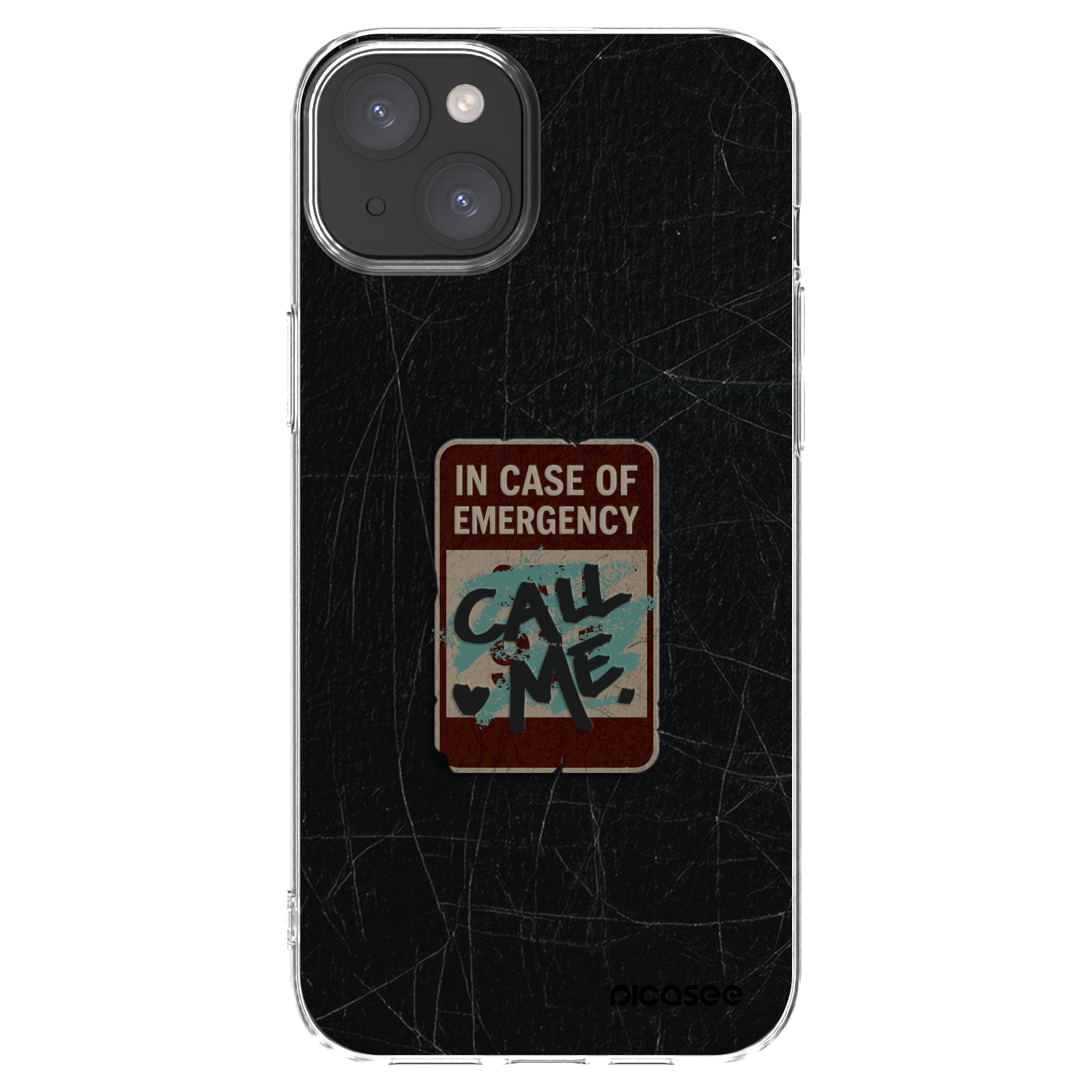 Picasee Apple iPhone 15 Plus Hülle - Transparentes Silikon - EMERGENCY