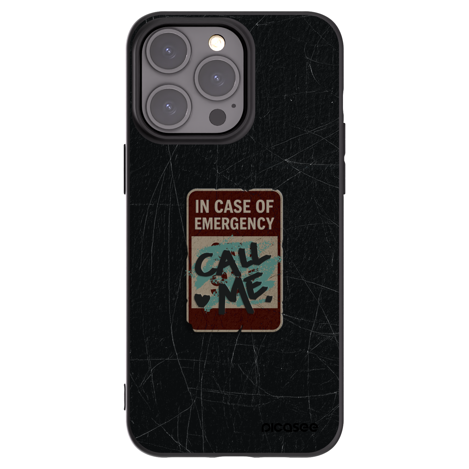 Picasee Apple iPhone 15 Pro Max Hülle - Schwarzes Silikon - EMERGENCY