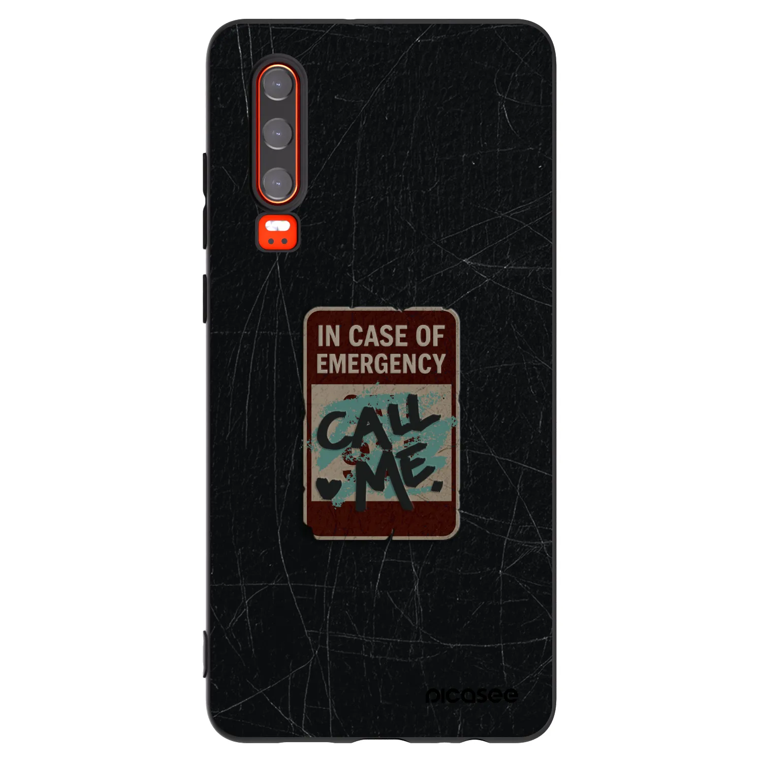 Picasee Huawei P30 Hülle - Schwarzes Silikon - EMERGENCY