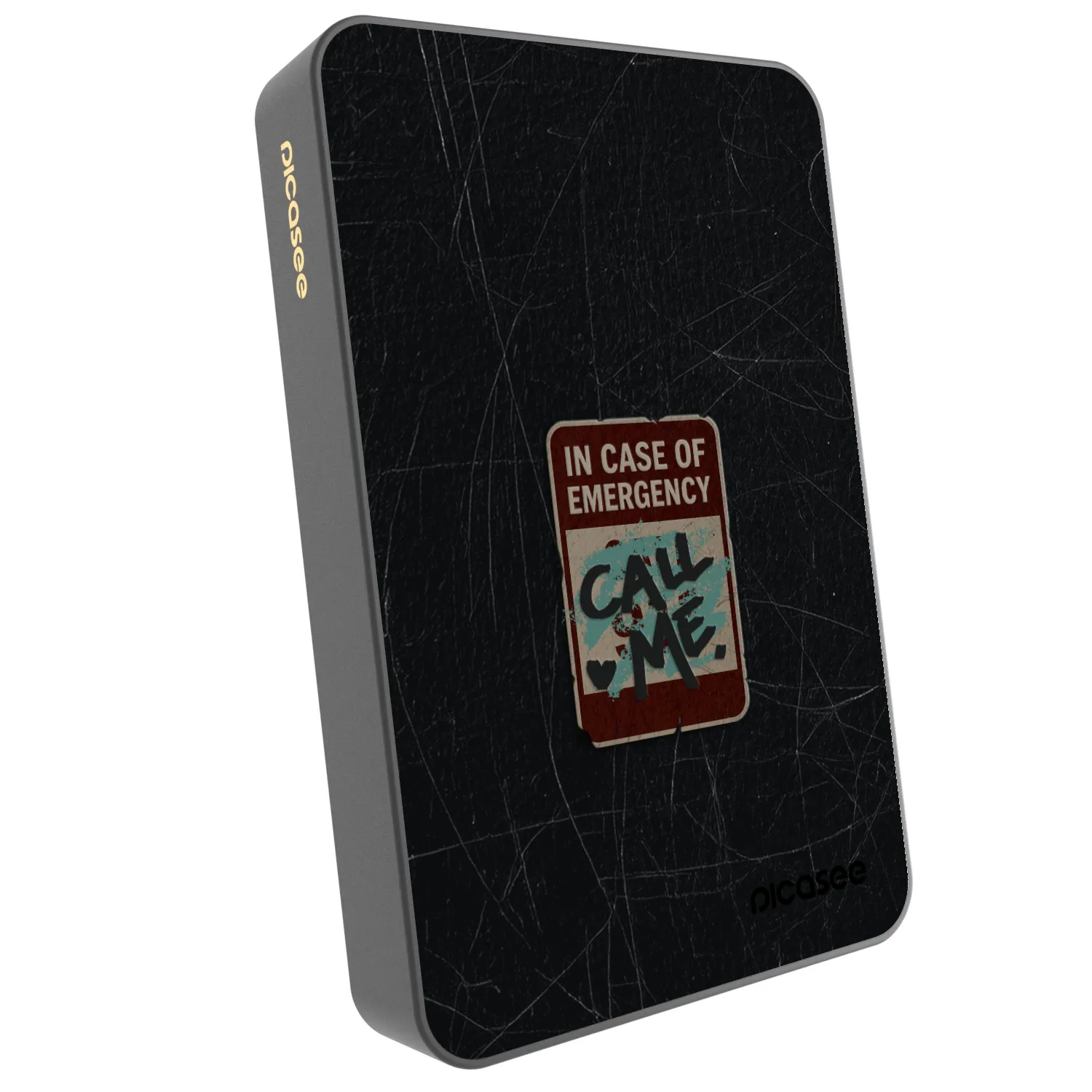 Picasee Powerbank mit MagSafe 10 000 mAh Grau - EMERGENCY