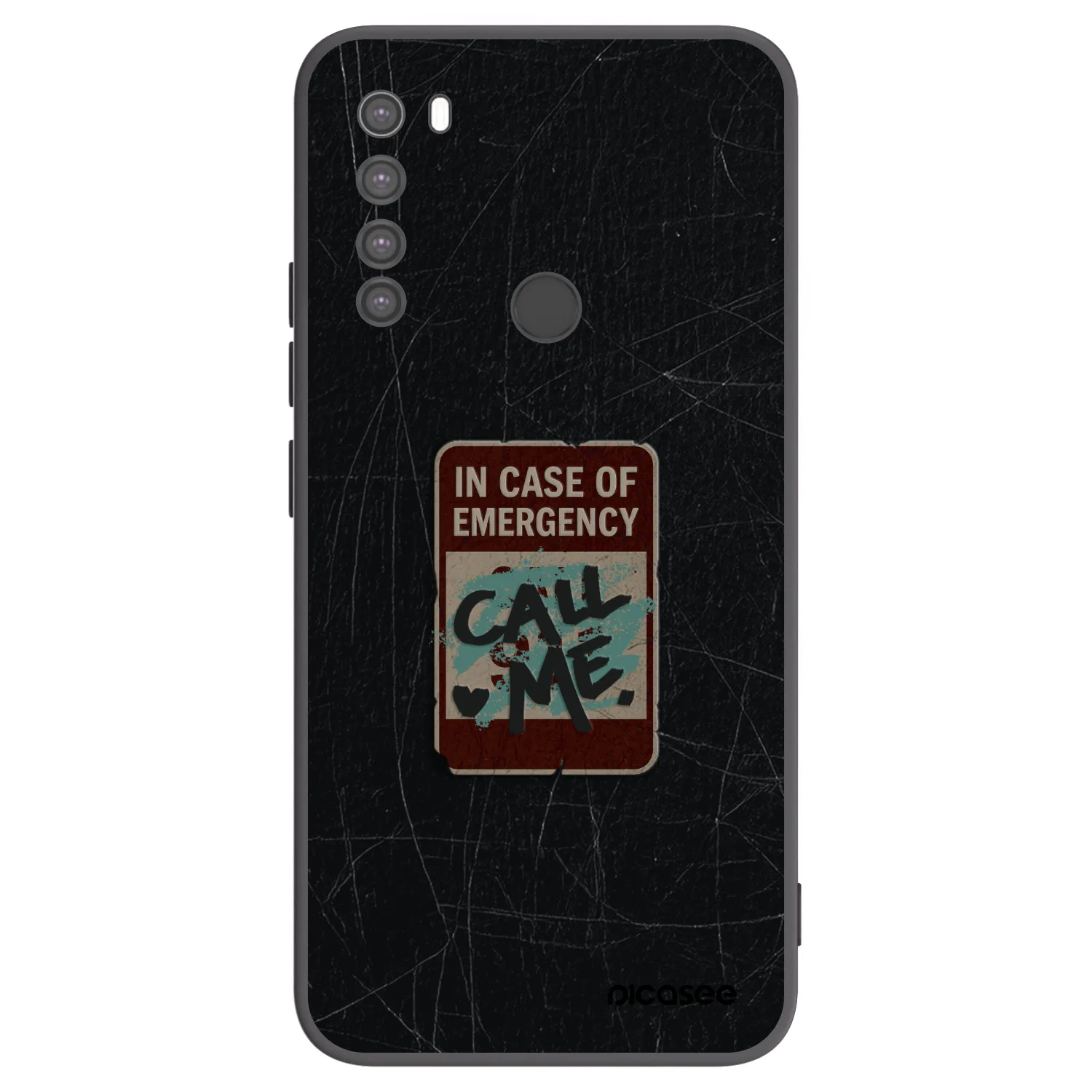 Picasee Xiaomi Redmi Note 8 Hülle - Schwarzes Silikon - EMERGENCY