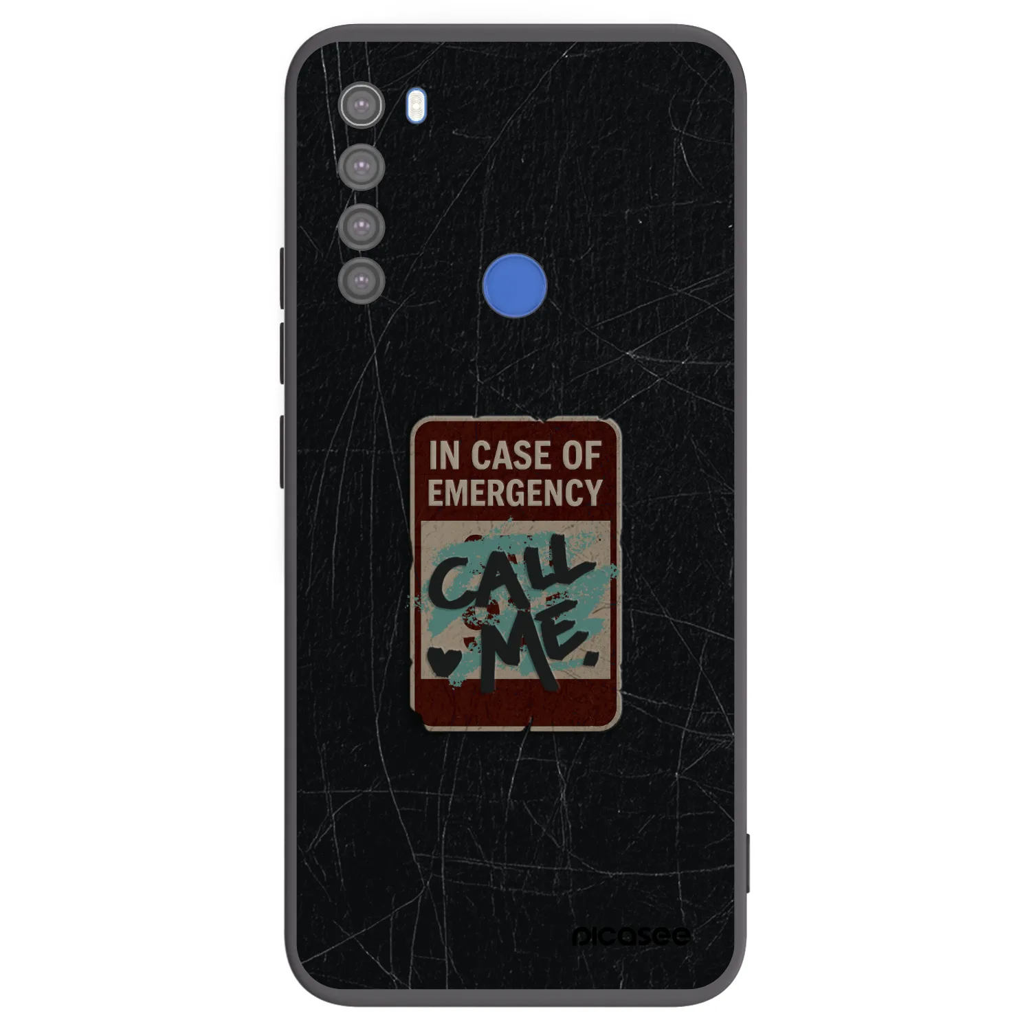 Picasee Xiaomi Redmi Note 8T Hülle - Schwarzes Silikon - EMERGENCY