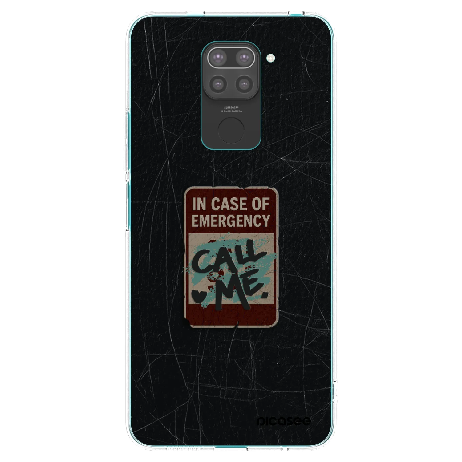 Picasee Xiaomi Redmi Note 9 Hülle - Schwarzes Silikon - EMERGENCY