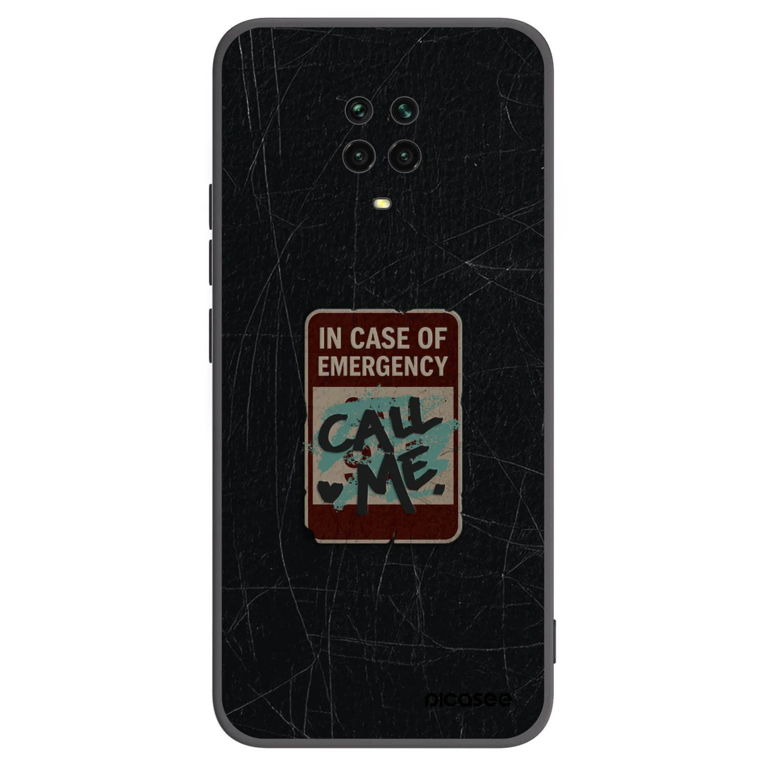 Picasee Xiaomi Redmi Note 9S Hülle - Schwarzes Silikon - EMERGENCY
