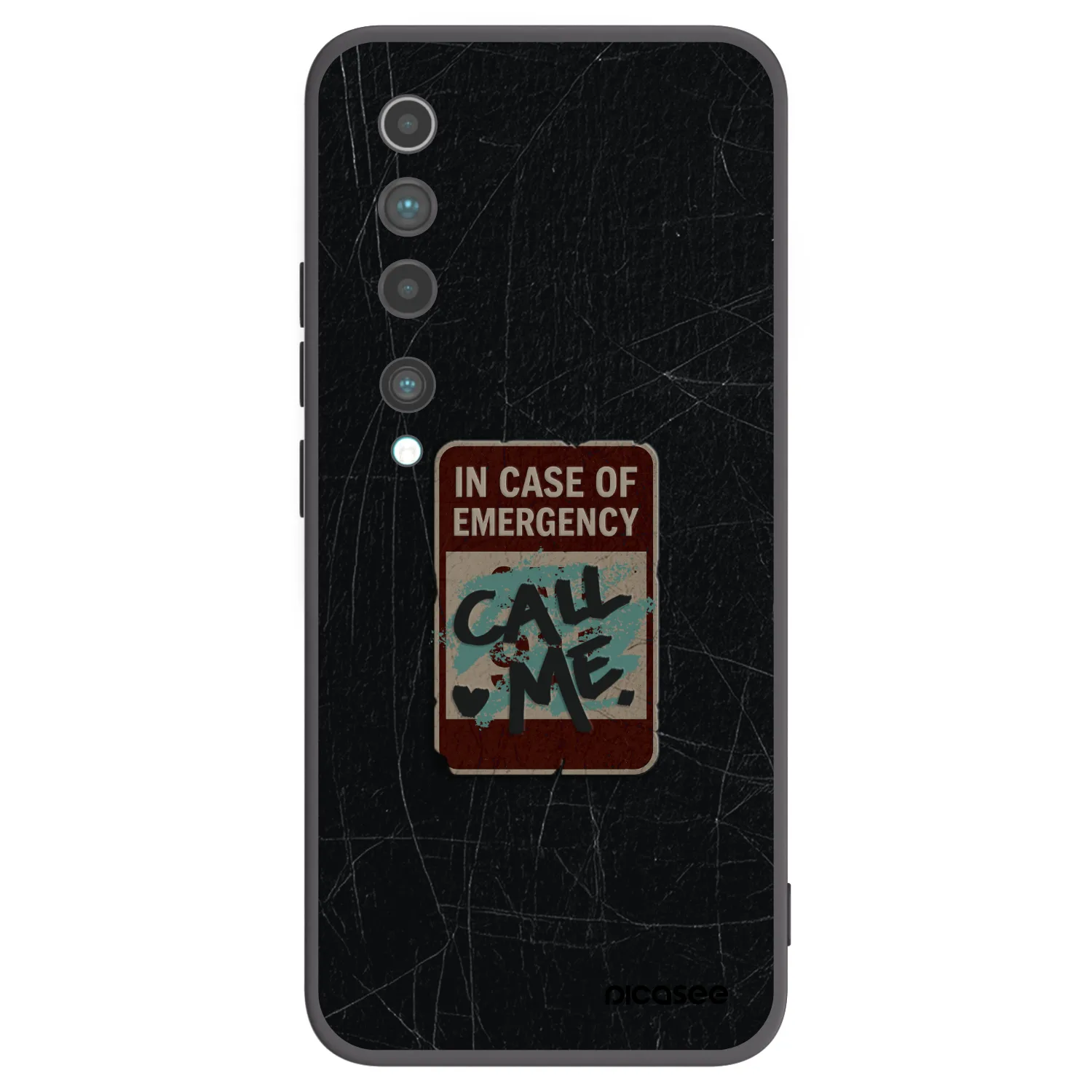 Picasee Xiaomi Mi 10 Hülle - Schwarzes Silikon - EMERGENCY